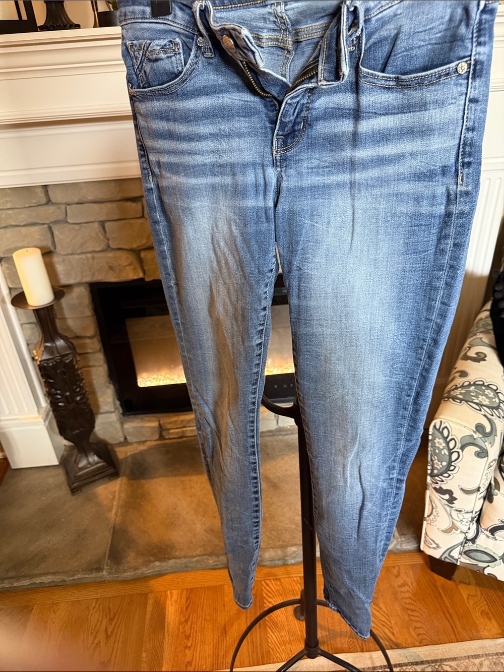 Buckle Light Blue Skinny Stretch Jeans